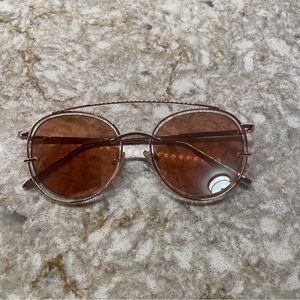 New without tags! Betsy Johnson rose gold frame Aviator Sunglasses